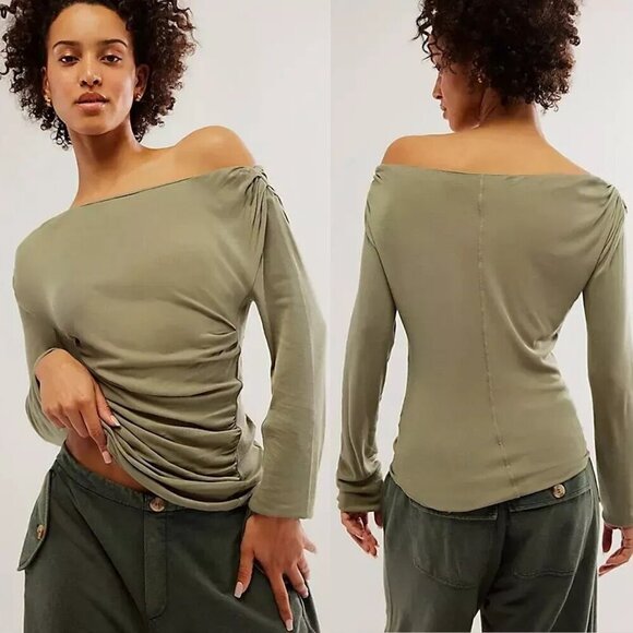 Free People Tops - New Free People Intimately Night We Met Long Sleeve Olive Top Size S